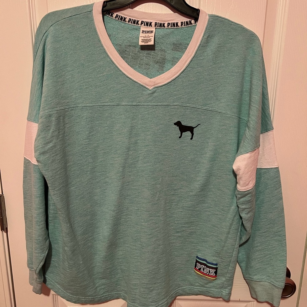 PINK Victoria's Secret Aqua and Light Pink Top